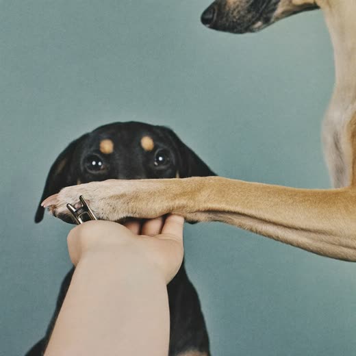 A dog's paw having its nails clipped